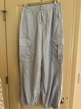 Light Blue Women’s Aerie Cargo Pants with Drawstring Waist